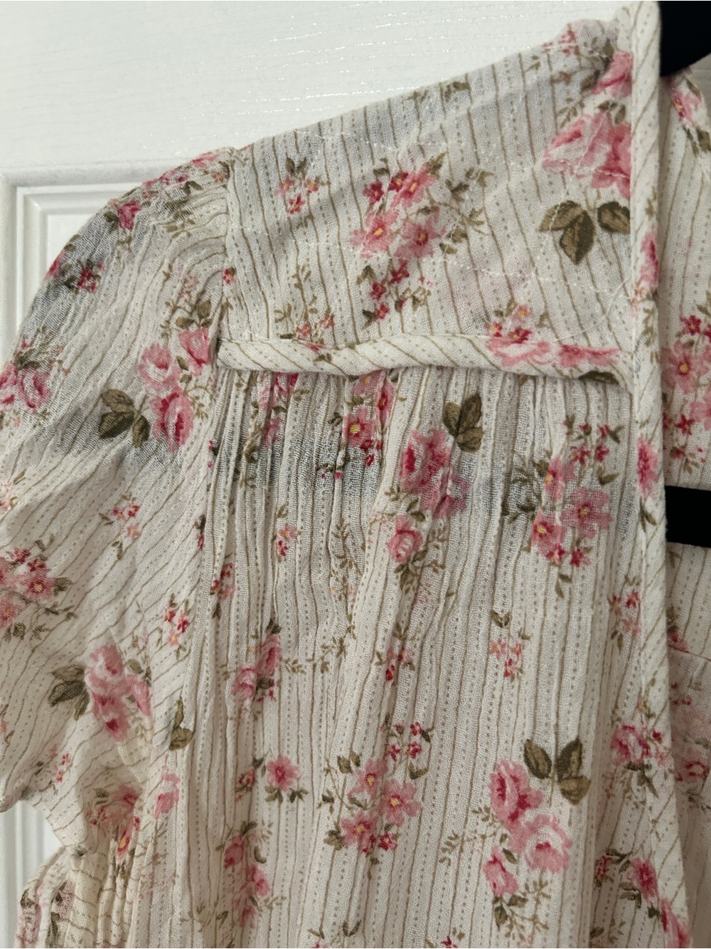 Christy Dawn Cream Maxi Dress with Pink Floral Print - Picture 6 of 8